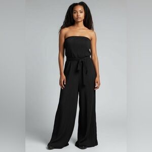 Cosmic Beauty Chic Black Strapless Jumpsuit Large
